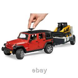Bruder 116 Jeep Wrangler Rubicon w Trailer/CAT Skid Steer Kids Construction Toy