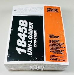 CASE 1845B Uni-Loader Skid Steer Service Repair Shop Manual Binder Ready NEW