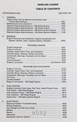 Case 1845B Uni-Loader Skid Steer Service Repair Shop Manual Book New Hard Binder