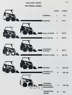 Case 1845c Uni-loader Skid Steer Service Parts Operators Manual