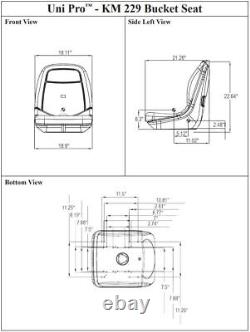 Case Skid Steer Gray Bucket Seat Fits 40XT 60XT 70XT 75XT 85XT 90XT ETC