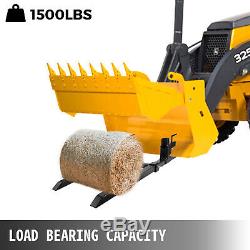 Clamp on Pallet Forks Loader Skidsteer With Adjustable Stabilizer Bar 1500lbs