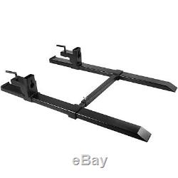 Clamp on Pallet Forks Loader Skidsteer With Adjustable Stabilizer Bar 1500lbs