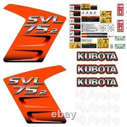 Decal Kit fits Kubota SVL75-2 Skid Steer Aftermarket Sticker Made in USA