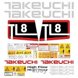 Decal Kit fits Takeuchi TL8 Skid Steer withSafety Stickers USA Made FREE SHIPPING