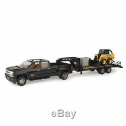 Ertl John Deere Big Farm 116 Scale Chevy Truck With Skid Steer & Trailer