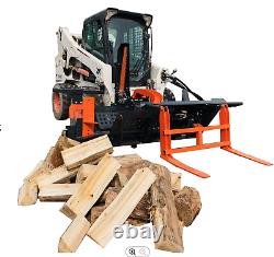 Firewood processor with loading rack mobile skid steer loader wood processor