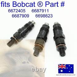 Fits 3 Bobcat Fuel Injectors 6672405 S70 S100 463 553 B100 B200 B250 BL250 BL275