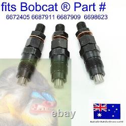 Fits 3 Bobcat Fuel Injectors 6672405 S70 S100 463 553 B100 B200 B250 BL250 BL275