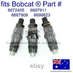 Fits 3 Bobcat Fuel Injectors 6672405 S70 S100 463 553 B100 B200 B250 BL250 BL275