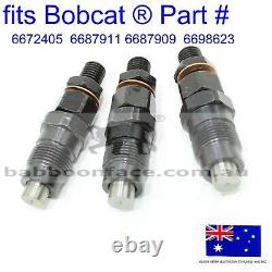 Fits 3 Bobcat Fuel Injectors 6672405 S70 S100 463 553 B100 B200 B250 BL250 BL275