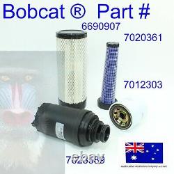 Fits Bobcat Air Cleaner Inner Outer Engine Oil Fuel Filter E32 E35 Service Kit