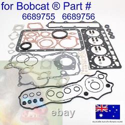 Fits Bobcat Engine Gasket Kit Kubota V3300T V3800T 6689756 Upper 6689755 Lower