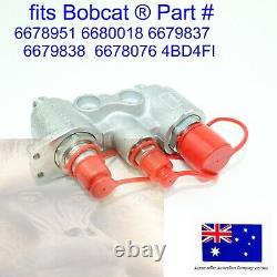 Fits Bobcat Hydraulic Coupler Manifold Block & Dust Caps A220 A300 864 T110 T140