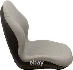 Fits Caterpillar 226 Skid Steer Bucket Seat Gray Vinyl