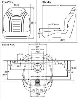 Fits Caterpillar 226 Skid Steer Bucket Seat Gray Vinyl