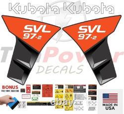 Fits KUBOTA SVL97-2 Decal Kit Skid Steer / safety decals /3M VINYL