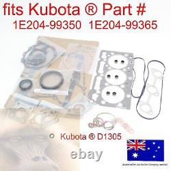 Fits Kubota D1305 D1305T Engine Upper Lower Gasket Kit 1E204-99350 1E204-99365