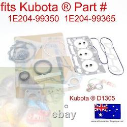 Fits Kubota D1305 D1305T Engine Upper Lower Gasket Kit 1E204-99350 1E204-99365