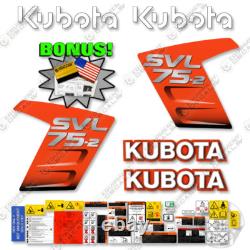 Fits Kubota SVL 75-2 New Decal Kit Skid Steer Decals 7 YEAR 3M VINYL