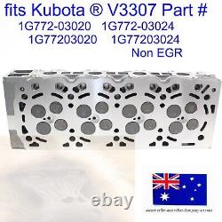 Fits Kubota V3307 Complete Cylinder Head with Valves & Springs assembly non EGR