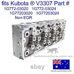 Fits Kubota V3307 Complete Cylinder Head with Valves & Springs assembly non EGR