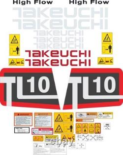 Fits Takeuchi TL10 Decal Kit Skid Steer 3M VINYL- FREE SHIPPING