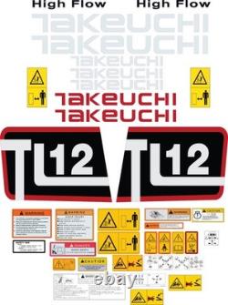 Fits Takeuchi TL12 Decal Kit Skid Steer 3M VINYL- FREE SHIPPING
