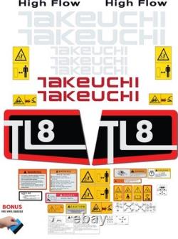 Fits Takeuchi TL8 Decal Kit Skid Steer 3M VINYL- FREE SHIPPING