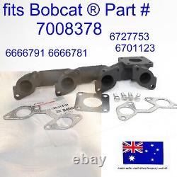 Genuine OEM Exhaust Manifold & Gaskets for Bobcat Kubota 7008378 6666781 6685878