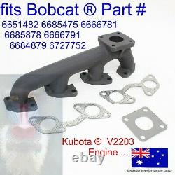 Genuine OEM Exhaust Manifold & Gaskets for Bobcat Kubota 751 753 763 773 7753