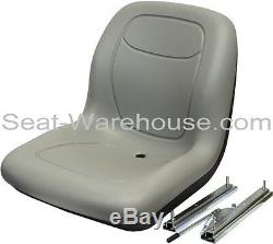 Gray HIGH BACK SEAT with Slide Track Kit for Case Skid Steer Loader #QC