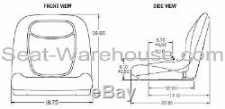 Gray HIGH BACK SEAT with Slide Track Kit for Case Skid Steer Loader #QC