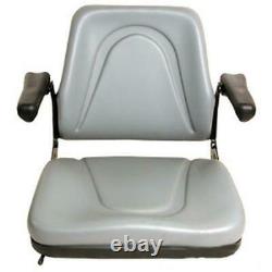 Gray Universal Tractor Seat With Arms Fits Kubota Skid Steer Fits Bobcat