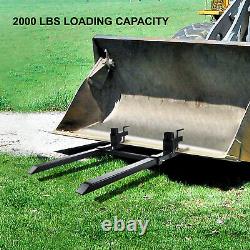 HD 2000lbs Clamp on Pallet Forks Loader Bucket Skidsteer Tractor Chain Bar