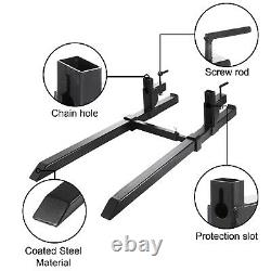 HD 2000lbs Clamp on Pallet Forks Loader Bucket Skidsteer Tractor Chain Bar