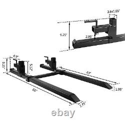 HD 2000lbs Clamp on Pallet Forks Loader Bucket Skidsteer Tractor Chain Bar