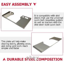 HD 3/8 Quick Tach Attachment Cut-Out Mount Plate Skid Steer Adapter For Bobcat