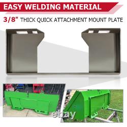 HD 3/8 Quick Tach Attachment Cut-Out Mount Plate Skid Steer Adapter For Bobcat