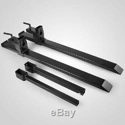 HD 4000lbs Clamp on Pallet Forks Loader Bucket Skidsteer Tractor Chain Bar