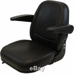 High Back Black Seat For Forklift, Skid Loader, Backhoe, Dozer, Telehandler #ta