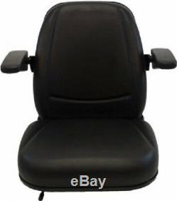 High Back Black Seat For Forklift, Skid Loader, Backhoe, Dozer, Telehandler #ta