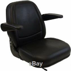 High Back Black Seat For Forklift, Skid Loader, Backhoe, Dozer, Telehandler #ta