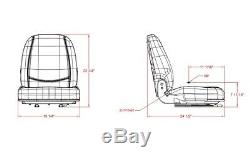 High Back Black Seat For Forklift, Skid Loader, Backhoe, Dozer, Telehandler #wl