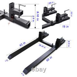 Intbuying 4000lbs 60 Tractor Pallet Forks Skid Steer Loader Bucket Clamp Forks