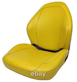 John Deere High Back Gator Lawn Mower Skid Steer Sewn Vinyl Seat Yellow