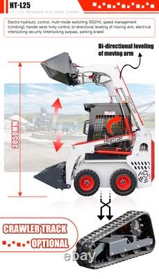 Kubota D1105 1.4-Ton Skid-Steer Loader with 25/35 HP & 3-in-1 Attachment, EPA Di