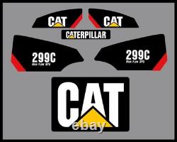 New Fits Caterpillar 299C High Flow XPS Decal Kit Skid Steer /Cat Logo Decal Set