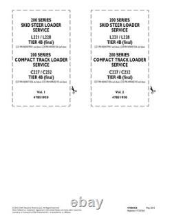 New Holland L221, L228, C227, C232 Tier 4B Skid Steer Track Loader Service Manual