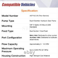 New PGP51088G3LP Fit AGT Two-Section Hydraulic Pump For Skid Steer Loader KTT23